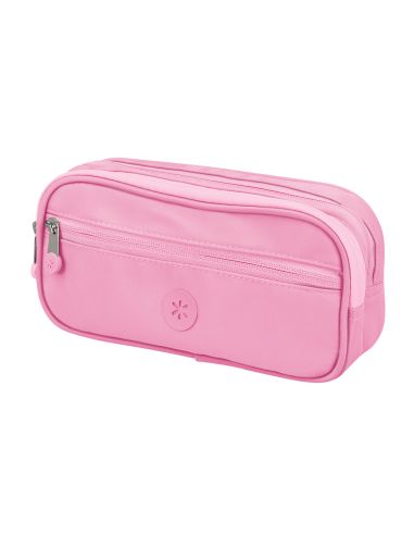 Estuche Portatodo Antartik Fusion Flex 3 Cremalleras Rosa Compañero Mochila 100X60X220 Mm