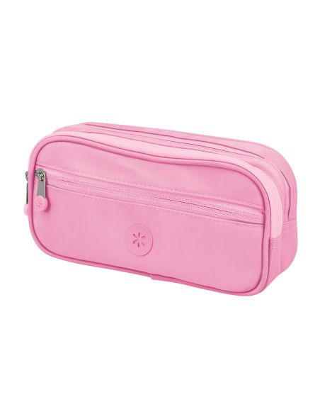 Estuche Portatodo Antartik Fusion Flex 3 Cremalleras Rosa Compañero Mochila 100X60X220 Mm