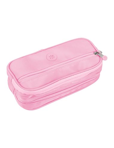 Estuche Portatodo Antartik Fusion Flex 3 Cremalleras Rosa Compañero Mochila 100X60X220 Mm
