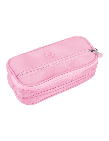 Estuche Portatodo Antartik Fusion Flex 3 Cremalleras Rosa Compañero Mochila 100X60X220 Mm