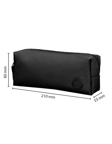 Estuche Portatodo Antartik Basic Pack 1 Compartimento Negro Compañero Mochila 80X55X210 Mm