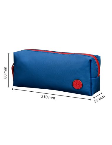 Estuche Portatodo Antartik Basic Pack 1 Compartimento Azul Marino Compañero Mochila 80X55X210 Mm