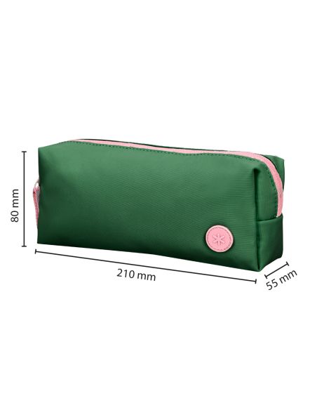 Estuche Portatodo Antartik Basic Pack 1 Compartimento Verde Compañero Mochila 80X55X210 Mm
