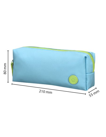 Estuche Portatodo Antartik Basic Pack 1 Compartimento Turquesa Compañero Mochila 80X55X210 Mm