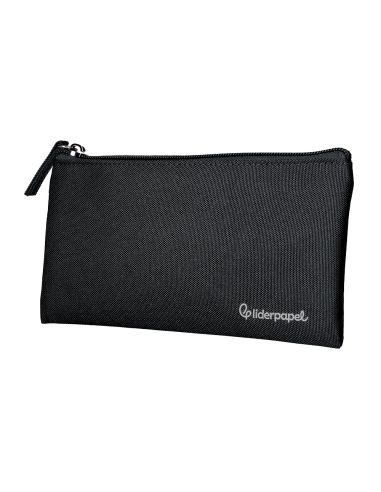 Estuche Portatodo Liderpapel Plano Ancho Una Cremallera 200X100 Mm Negro