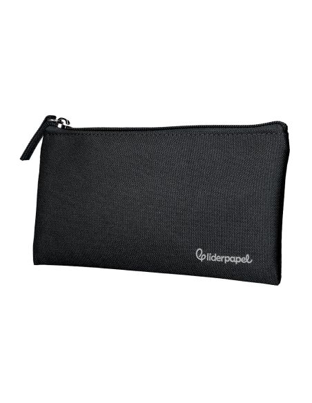 Estuche Portatodo Liderpapel Plano Ancho Una Cremallera 200X100 Mm Negro