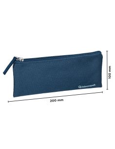 Estuche Portatodo Liderpapel Plano Ancho Una Cremallera 200X100 Mm Azul Marino 2
