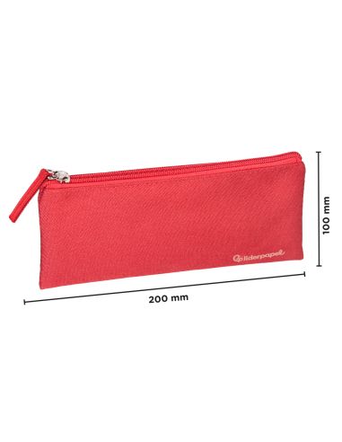 Estuche Portatodo Liderpapel Plano Ancho Una Cremallera 200X100 Mm Rojo