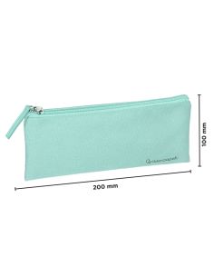 Estuche Portatodo Liderpapel Plano Ancho Una Cremallera 200X100 Mm Verde Manzana 2