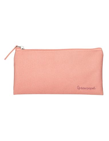Estuche Portatodo Liderpapel Plano Ancho Una Cremallera 200X100 Mm Rosa