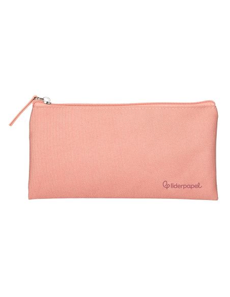 Estuche Portatodo Liderpapel Plano Ancho Una Cremallera 200X100 Mm Rosa