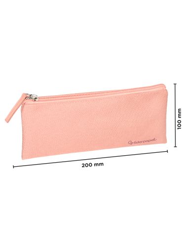 Estuche Portatodo Liderpapel Plano Ancho Una Cremallera 200X100 Mm Rosa