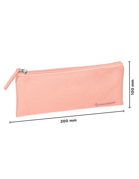 Estuche Portatodo Liderpapel Plano Ancho Una Cremallera 200X100 Mm Rosa