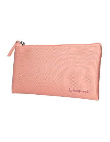 Estuche Portatodo Liderpapel Plano Ancho Una Cremallera 200X100 Mm Rosa