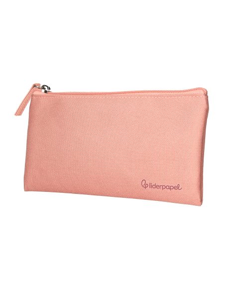 Estuche Portatodo Liderpapel Plano Ancho Una Cremallera 200X100 Mm Rosa