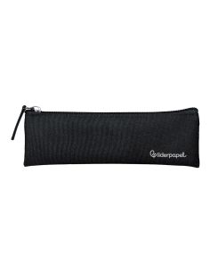 Estuche Portatodo Liderpapel Plano Estrecho Una Cremallera 200X60 Mm Negro