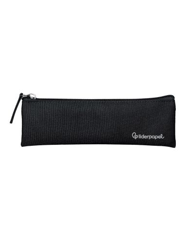 Estuche Portatodo Liderpapel Plano Estrecho Una Cremallera 200X60 Mm Negro