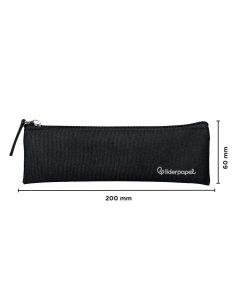 Estuche Portatodo Liderpapel Plano Estrecho Una Cremallera 200X60 Mm Negro 2