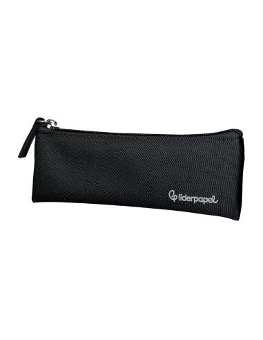 Estuche Portatodo Liderpapel Plano Estrecho Una Cremallera 200X60 Mm Negro