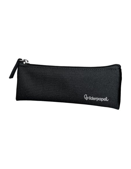 Estuche Portatodo Liderpapel Plano Estrecho Una Cremallera 200X60 Mm Negro