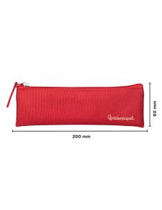 Estuche Portatodo Liderpapel Plano Estrecho Una Cremallera 200X60 Mm Rojo 2