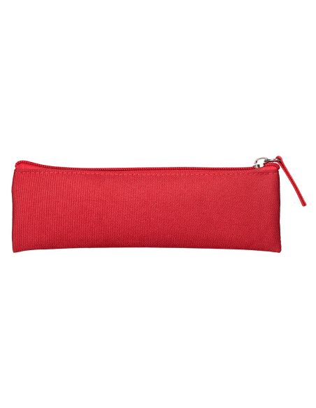 Estuche Portatodo Liderpapel Plano Estrecho Una Cremallera 200X60 Mm Rojo