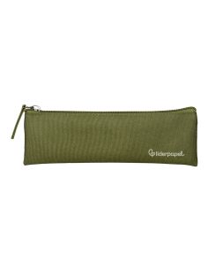 Estuche Portatodo Liderpapel Plano Estrecho Una Cremallera 200X60 Mm Verde Militar