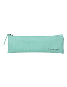 Estuche Portatodo Liderpapel Plano Estrecho Una Cremallera 200X60 Mm Verde Manzana