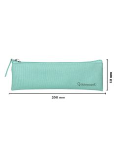 Estuche Portatodo Liderpapel Plano Estrecho Una Cremallera 200X60 Mm Verde Manzana 2