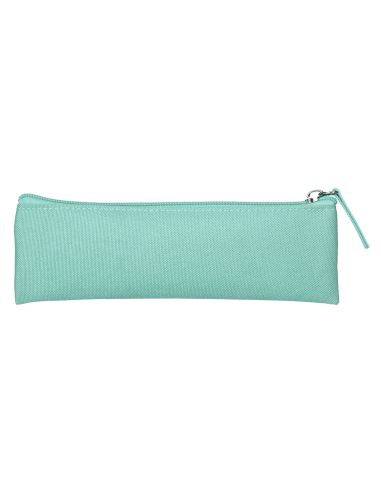 Estuche Portatodo Liderpapel Plano Estrecho Una Cremallera 200X60 Mm Verde Manzana
