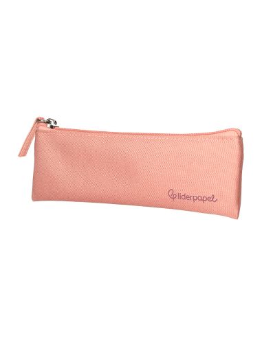 Estuche Portatodo Liderpapel Plano Estrecho Una Cremallera 200X60 Mm Rosa