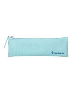 Estuche Portatodo Liderpapel Plano Estrecho Una Cremallera 200X60 Mm Azul Celeste