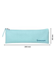 Estuche Portatodo Liderpapel Plano Estrecho Una Cremallera 200X60 Mm Azul Celeste 2