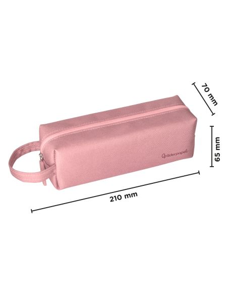 Estuche Portatodo Liderpapel Classic Rectangular Con Asa 210X70Mm Rosa