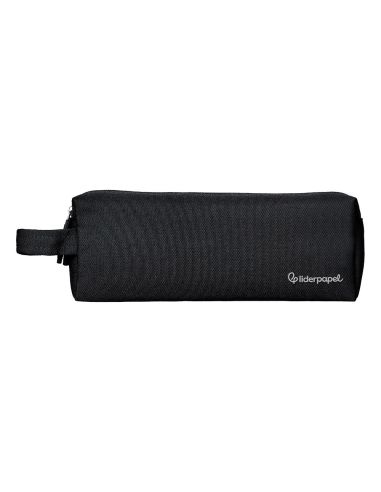 Estuche Portatodo Liderpapel Classic Rectangular Con Asa 2 Cremalleras 210 X80Mm Negro
