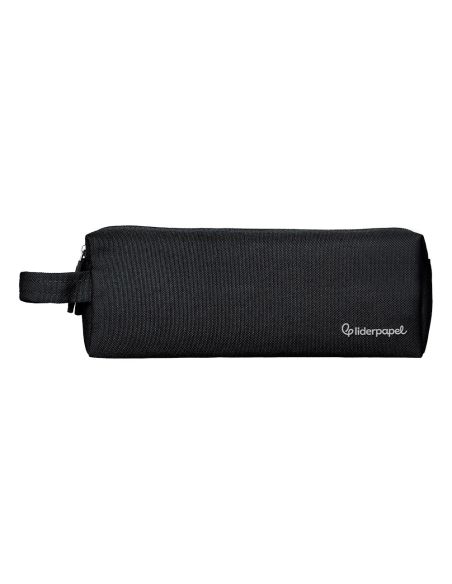 Estuche Portatodo Liderpapel Classic Rectangular Con Asa 2 Cremalleras 210 X80Mm Negro