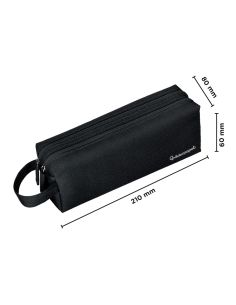 Estuche Portatodo Liderpapel Classic Rectangular Con Asa 2 Cremalleras 210 X80Mm Negro 2