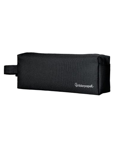 Estuche Portatodo Liderpapel Classic Rectangular Con Asa 2 Cremalleras 210 X80Mm Negro