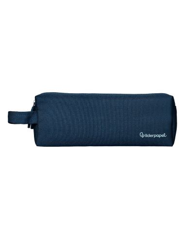 Estuche Portatodo Liderpapel Classic Rectangular Con Asa 2 Cremalleras 210 X80Mm Azul Marino
