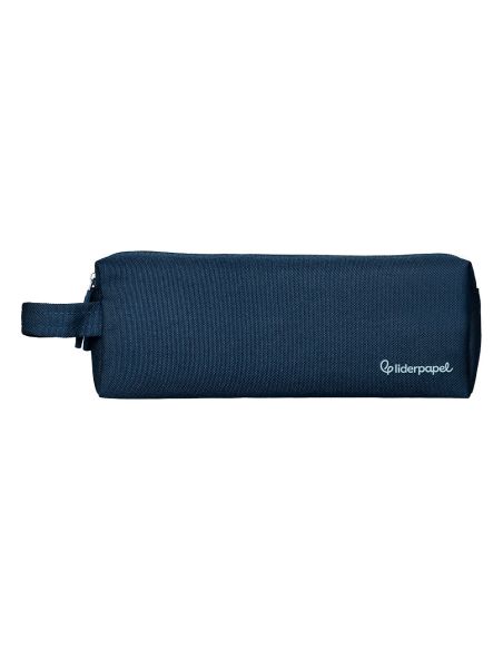 Estuche Portatodo Liderpapel Classic Rectangular Con Asa 2 Cremalleras 210 X80Mm Azul Marino