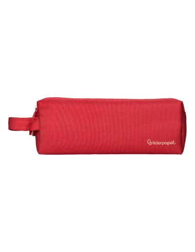 Estuche Portatodo Liderpapel Classic Rectangular Con Asa 2 Cremalleras 210 X80Mm Rojo