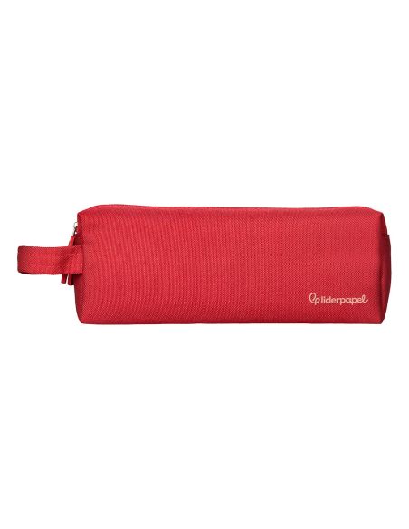 Estuche Portatodo Liderpapel Classic Rectangular Con Asa 2 Cremalleras 210 X80Mm Rojo