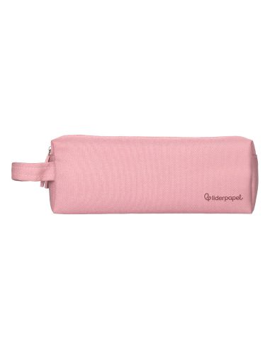 Estuche Portatodo Liderpapel Classic Rectangular Con Asa 2 Cremalleras 210 X80Mm Rosa