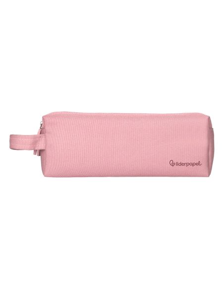 Estuche Portatodo Liderpapel Classic Rectangular Con Asa 2 Cremalleras 210 X80Mm Rosa