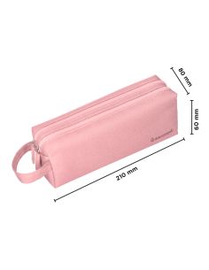 Estuche Portatodo Liderpapel Classic Rectangular Con Asa 2 Cremalleras 210 X80Mm Rosa 2