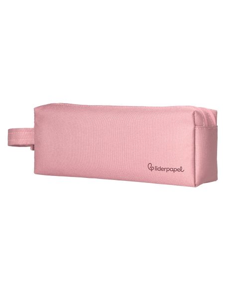 Estuche Portatodo Liderpapel Classic Rectangular Con Asa 2 Cremalleras 210 X80Mm Rosa