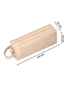 Estuche Portatodo Liderpapel Classic Rectangular Con Asa 2 Cremalleras 210 X80Mm Crema 2