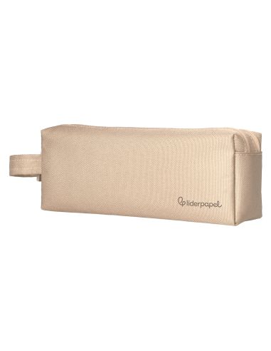 Estuche Portatodo Liderpapel Classic Rectangular Con Asa 2 Cremalleras 210 X80Mm Crema