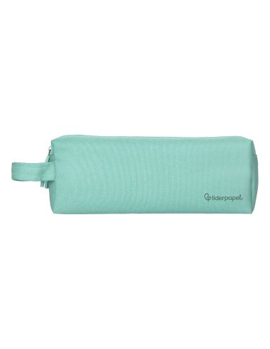 Estuche Portatodo Liderpapel Classic Rectangular Con Asa 2 Cremalleras 210 X80Mm Verde Manzana