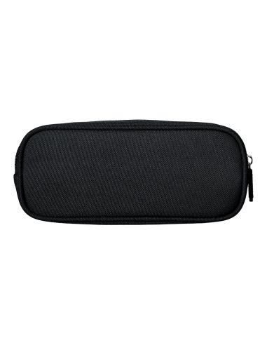 Estuche Portatodo Liderpapel Classic Ovalado 2 Cremalleras Con Bolsillo Delantero 210X90Mm Negro